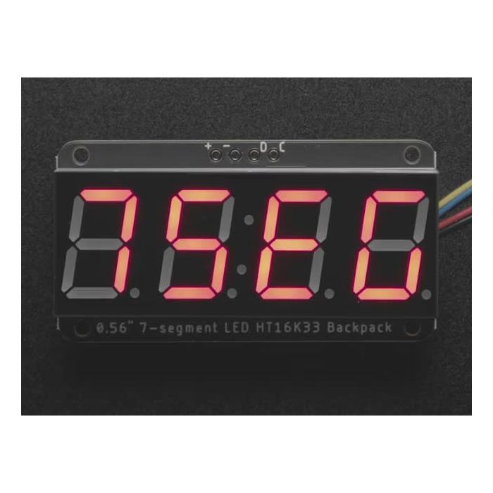 Adafruit 0.56" 4-Digit 7-Segment Display with I2C Backpack - Red