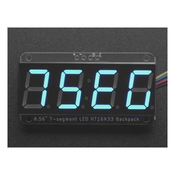 Adafruit 0.56" 4-Digit 7-Segment Display w/ I2C Backpack - Blue