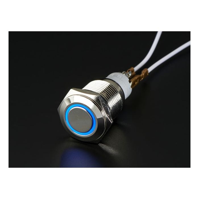 Rugged Metal On/Off Switch with Blue LED Ring