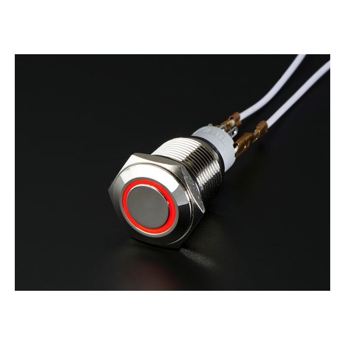 Rugged Metal On/Off Switch with Red LED Ring
