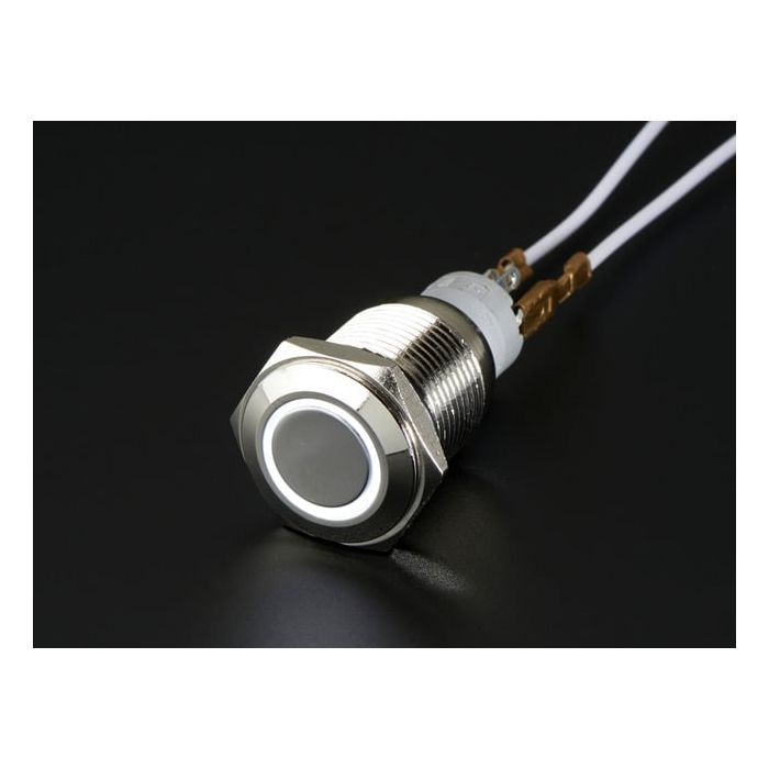 Rugged Metal On/Off Switch with White LED Ring