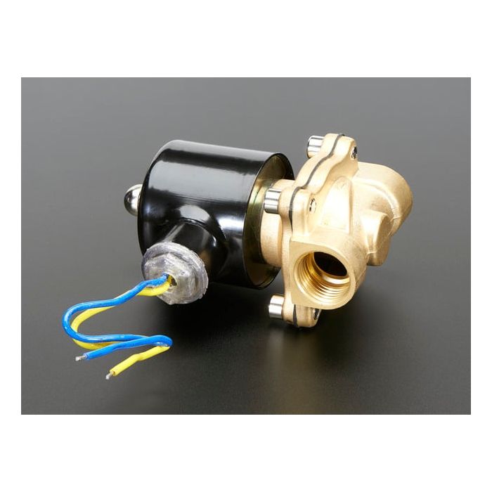Brass Liquid Solenoid Valve - 12V - 1/2 Inch G / BSP Thread
