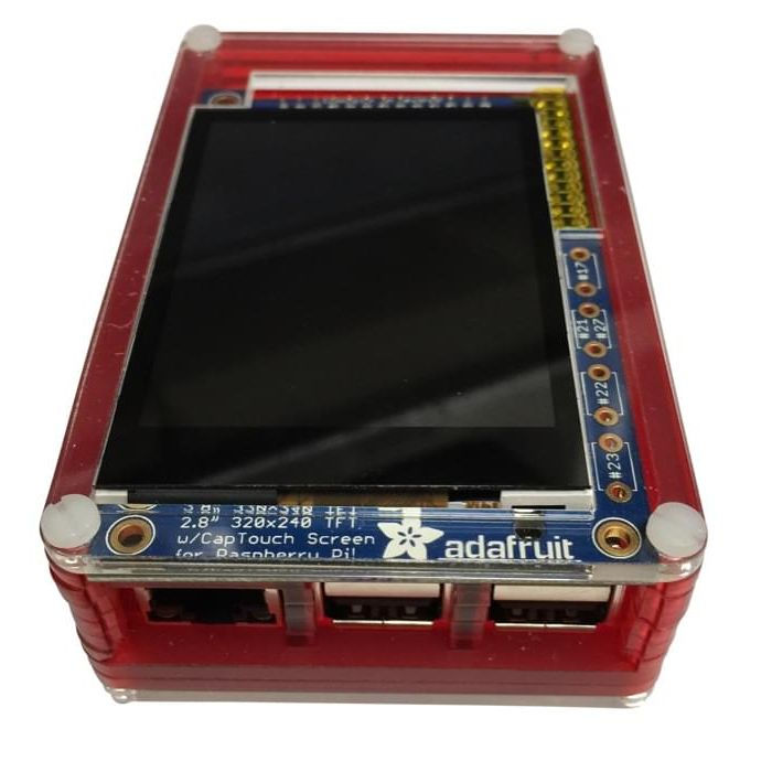 Behuizing voor Pi TFT Scherm 2.8 Inch Rood