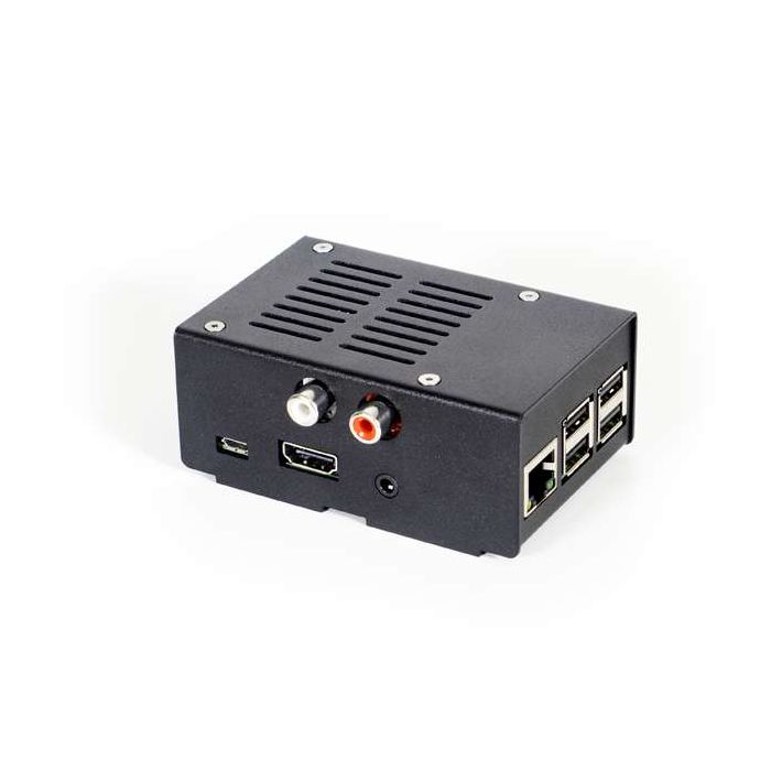 Stalen Behuizing voor Hifiberry DAC-RCA+ board zwart