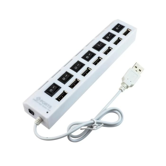 USB 2.0 HUB 7 poorten met aparte schakelaartjes