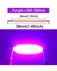 Noodle 'Noods' LED Filament 3V 38mm COB Paars