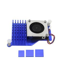 Actieve Cooling voor Raspberry Pi 5 Aluminium Heatsink - Blauw