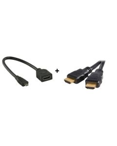 Micro HDMI naar HDMI Adapterkabel + HDMI Kabel 1 meter