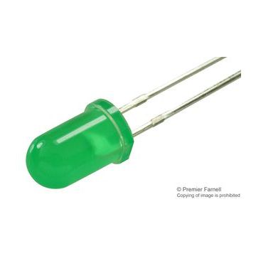 10 x LED 5mm Groen diffuus