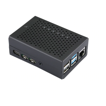 Aluminium Behuizing voor Raspberry Pi 4 met Ventilator - Zwart