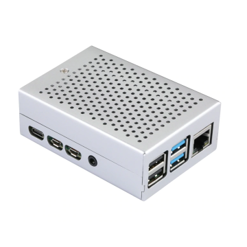 Aluminium Behuizing voor Raspberry Pi 4 met Ventilator - Zilver