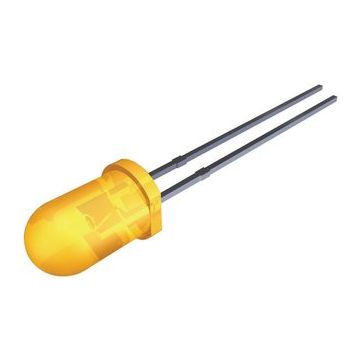10 x LED 5mm Geel diffuus