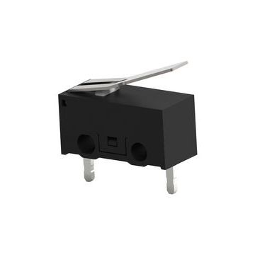 Microswitch, Ultra Subminiature, Bend Lever, SPST-NC, PC Pin, 100 mA, 30 V