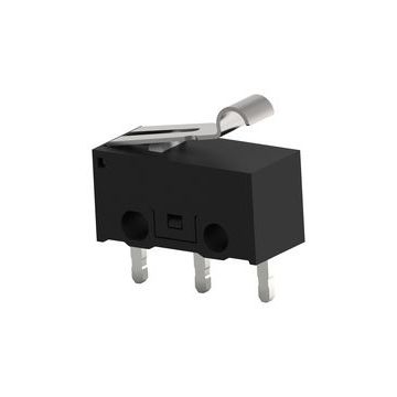 Microswitch, Ultra Subminiature, Simulated Roller Lever, SPDT, PC Pin, 100 mA, 30 V