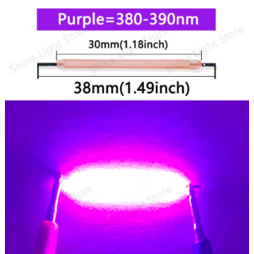 Noodle 'Noods' LED Filament 3V 38mm COB Paars