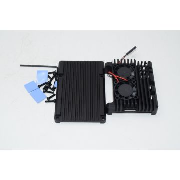 Raspberry PI 5B Aluminium Koeling Actieve Heatsink met 2 Ventilators - Zwart