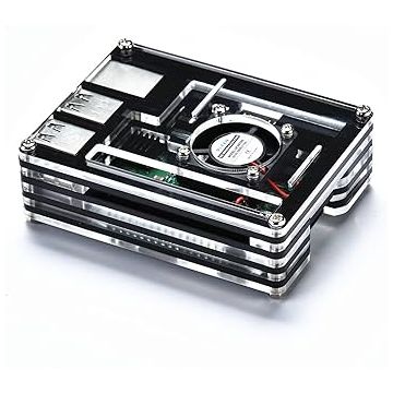 Raspberry PI 5B Laagjes Behuizing Zwart - geschikt voor ventilator