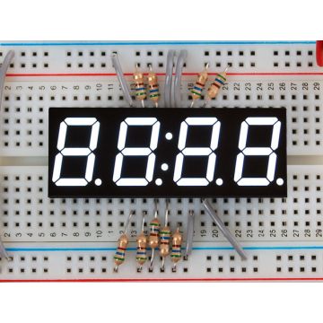White 7-segment clock display - 0.56" digit height