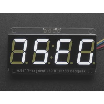 Adafruit 0.56" 4-Digit 7-Segment Display w/I2C Backpack - White