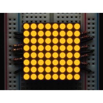 Small 1.2" 8x8 Ultra Bright Yellow-Orange LED Matrix