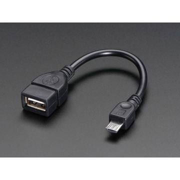 USB OTG Host Cable - MicroB OTG male to A female