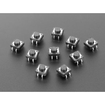 Tactile Switch Buttons (12mm square, 6mm tall) x 10 pack
