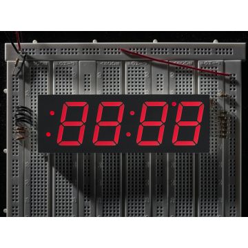 Red 7-segment clock display - 1.2" digit height