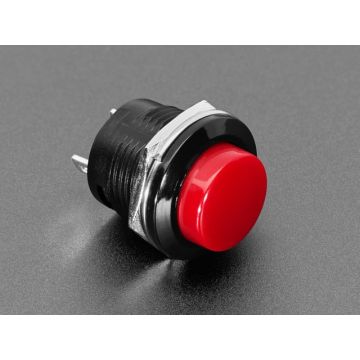 16mm Panel Mount Momentary Pushbutton -  Red