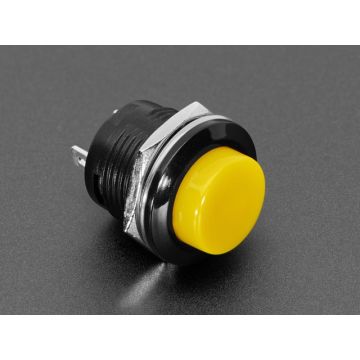 16mm Panel Mount Momentary Pushbutton -  Yellow