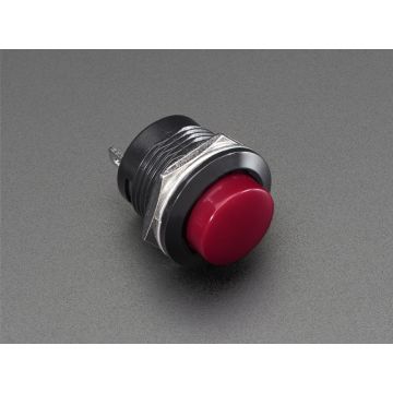 16mm Panel Mount Momentary Pushbutton -  Burgundy