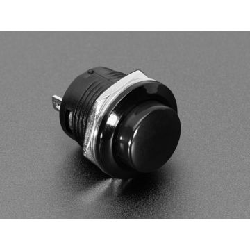 16mm Panel Mount Momentary Pushbutton -  Black
