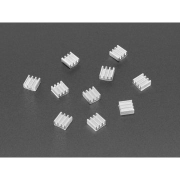 Aluminum SMT Heat Sinks 10 Pack - 0.27" x 0.27" x 0.14" tall