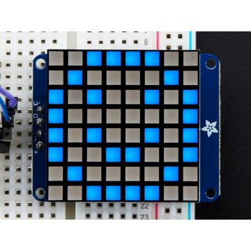 Small 1.2" 8x8 Ultra Bright Square Blue LED Matrix + Backpack