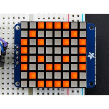 Small 1.2" 8x8 Ultra Bright Square Amber LED Matrix + Backpack