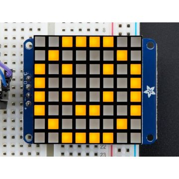 Small 1.2" 8x8 Ultra Bright Square Yellow LED Matrix + Backpack