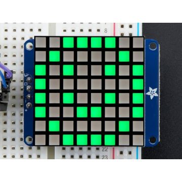 Small 1.2" 8x8 Bright Square Pure Green LED Matrix + Backpack