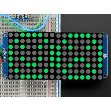 16x8 1.2" LED Matrix + Backpack - Ultra Bright Round Green LEDs