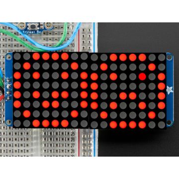 16x8 1.2" LED Matrix + Backpack - Ultra Bright Round Red LEDs