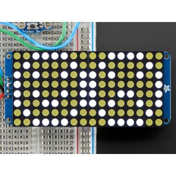 16x8 1.2" LED Matrix + Backpack - Ultra Bright Round White LEDs