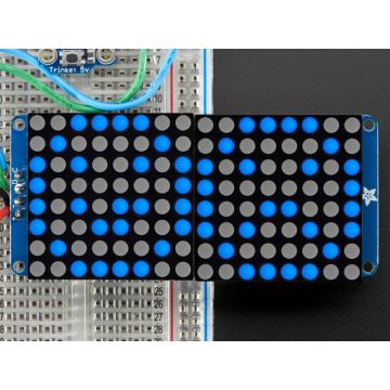16x8 1.2" LED Matrix + Backpack - Ultra Bright Round Blue LEDs