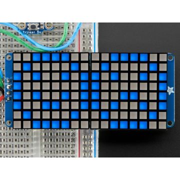 16x8 1.2" LED Matrix + Backpack - Ultra Bright Square Blue LEDs