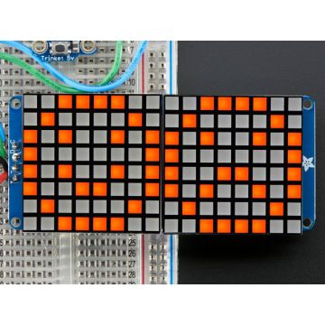 16x8 1.2" LED Matrix + Backpack - Ultra Bright Square Amber LEDs