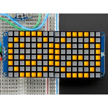 16x8 1.2" LED Matrix + Backpack -Ultra Bright Square Yellow LEDs