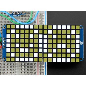 16x8 1.2" LED Matrix + Backpack - Ultra Bright Square White LEDs