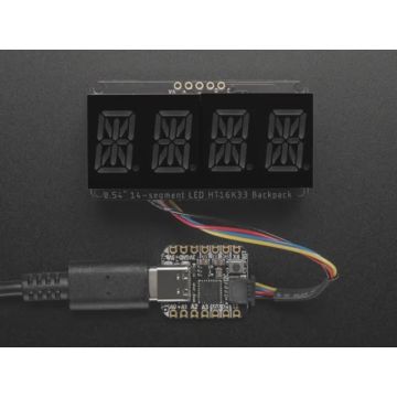 Quad Alphanumeric Display - Yellow 0.54" Digits w/ I2C Backpack