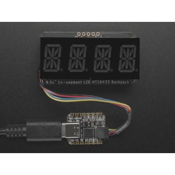 Quad Alphanumeric Display - Pure Green 0.54" Digits w/ Backpack