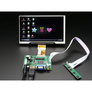HDMI 4 Pi: 7" Display no Touchscreen 1024x600- HDMI/VGA/NTSC/PAL