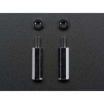 Brass M2.5 Standoffs 16mm tall - Black Plated - Pack of 2
