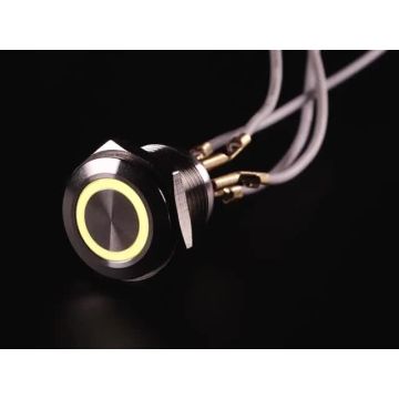 Rugged Metal Pushbutton - 16mm 6V RGB Momentary