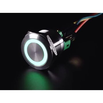 Rugged Metal Pushbutton - 22mm 6V RGB Momentary